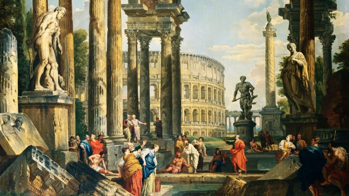 A Capriccio of Classical Ruins by Giovanni Paolo Panini